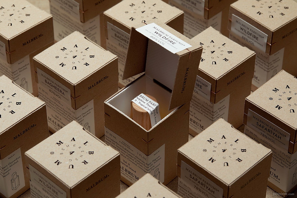 malbrum香水原生卡纸包装设计欣赏